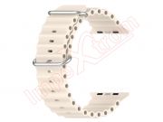 White (starlight) silicone band for smartwatch Apple Watch Ultra 49mm, A2684